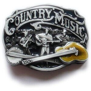 🆕Men's  Metallic Imported Native American Vintage Country Music Belt Buckle